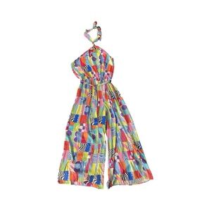 Eloquii Plus Colorful Jumpsuit Wide Leg Keyhole Front Sz 18 Vacation